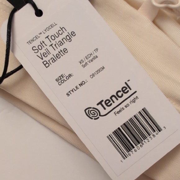 Organic Basics Soft Touch Veil Triangle Bralette Core Shorty Soft Vanilla - XS/S - Picture 4 of 16